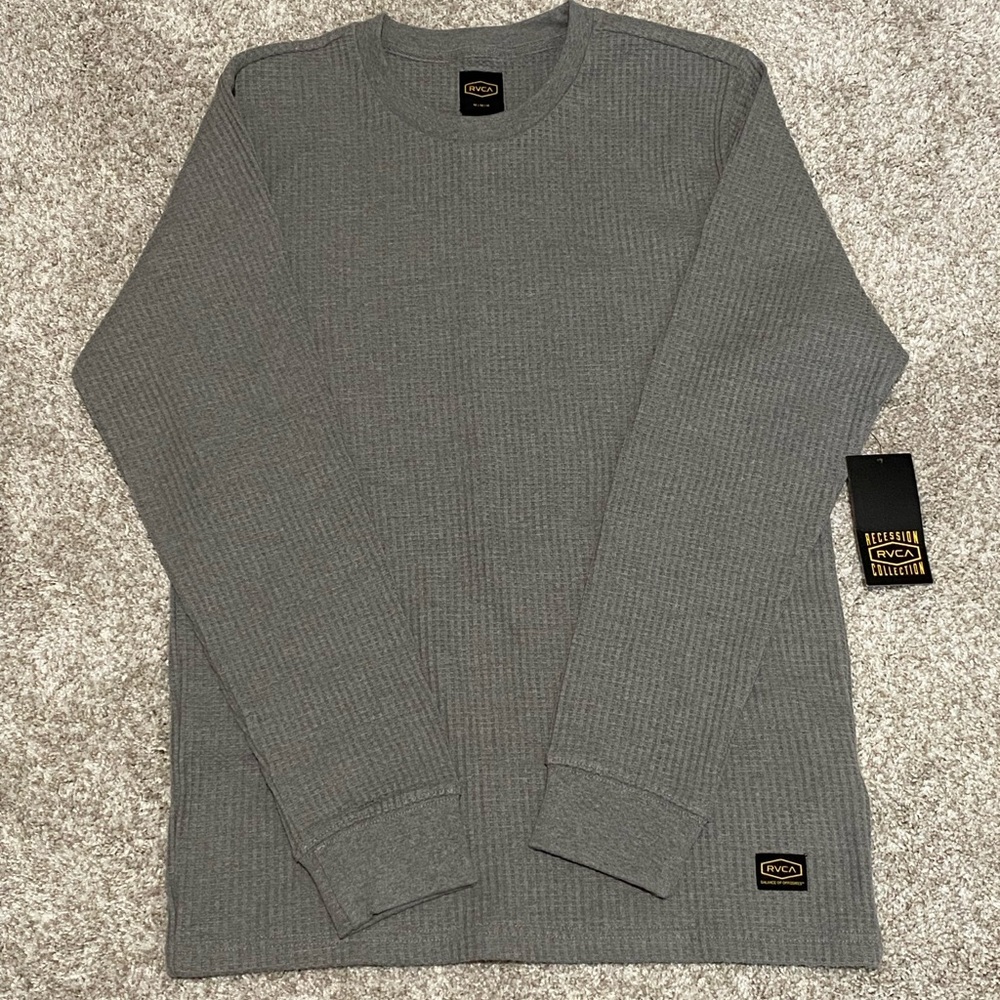 RVCA Grey Waffle Knit Shirt